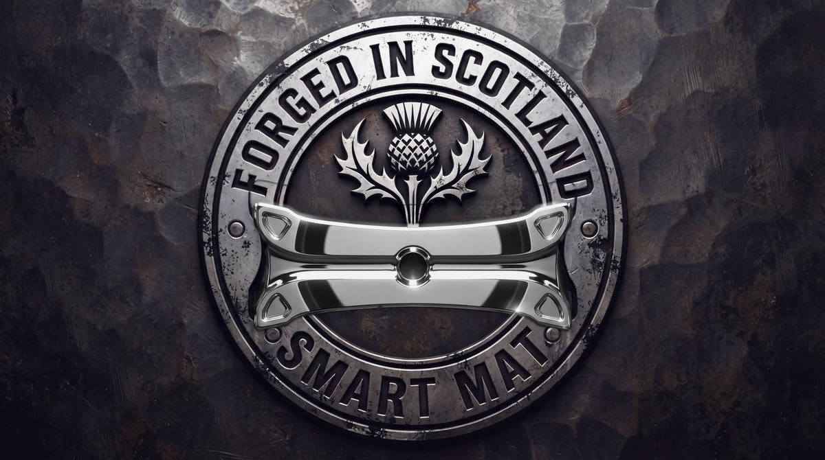 Smart Mat preferred lie golf mat – Forged in Scotland emblem