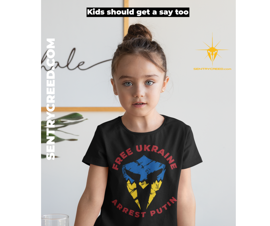 Free Ukraine Kids crew neck t-shirt